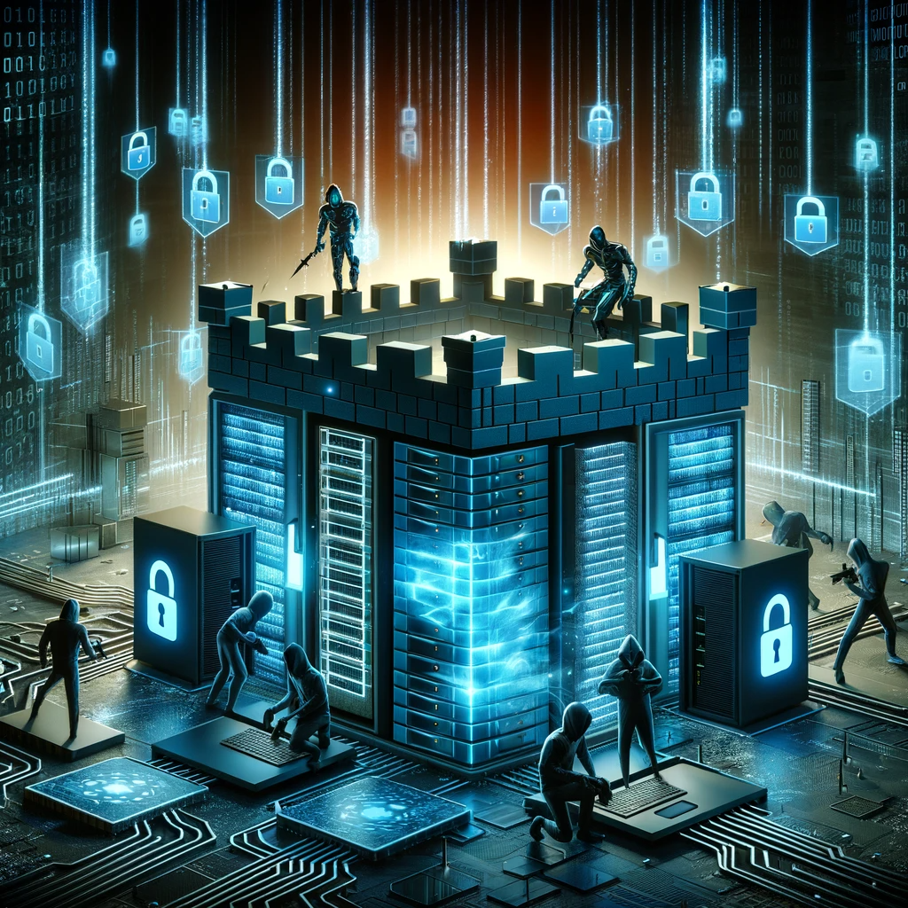 DALL·E-2024-01-05-12.40.06-A-visual-metaphor-for-encryption-protecting-a-system-from-hackers.-The-image-depicts-a-fortress-like-computer-system-with-digital-walls-and-barriers-.png